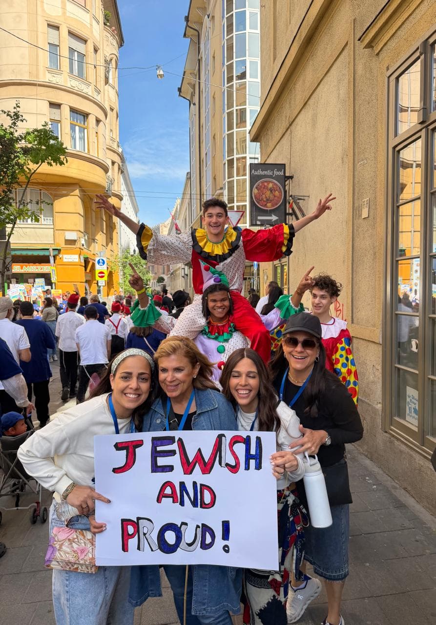 Purim group in the Jewish Quarter, Budapest