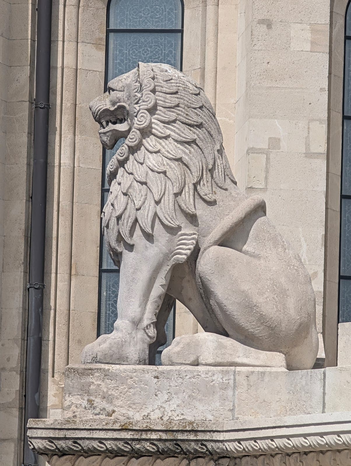 Lion sculpture at Matthias Church, Budapest