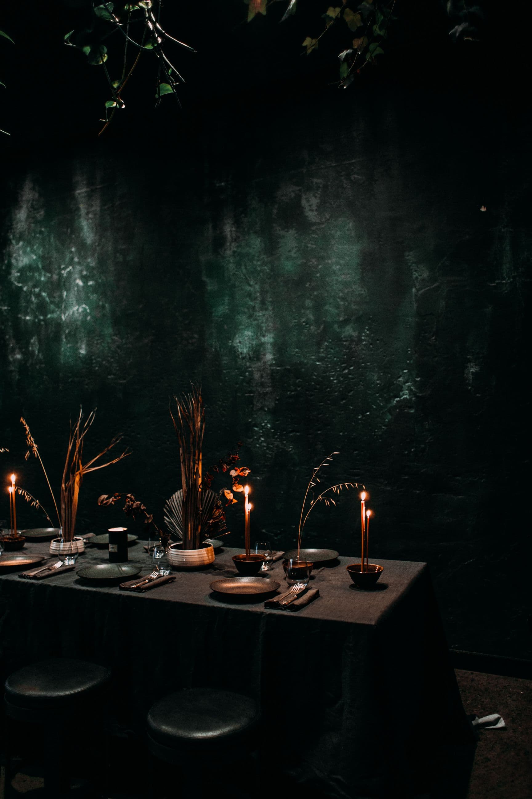 Shabbat candlelit table